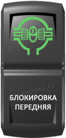 Кнопка включения Блокировка передняя Гравировка Зеленый/Белый