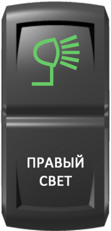Кнопка включения Правый свет Гравировка Зеленый/Белый