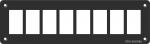 Панель алюминиевая Pro-Knopka для переключателей, 8 отверстий